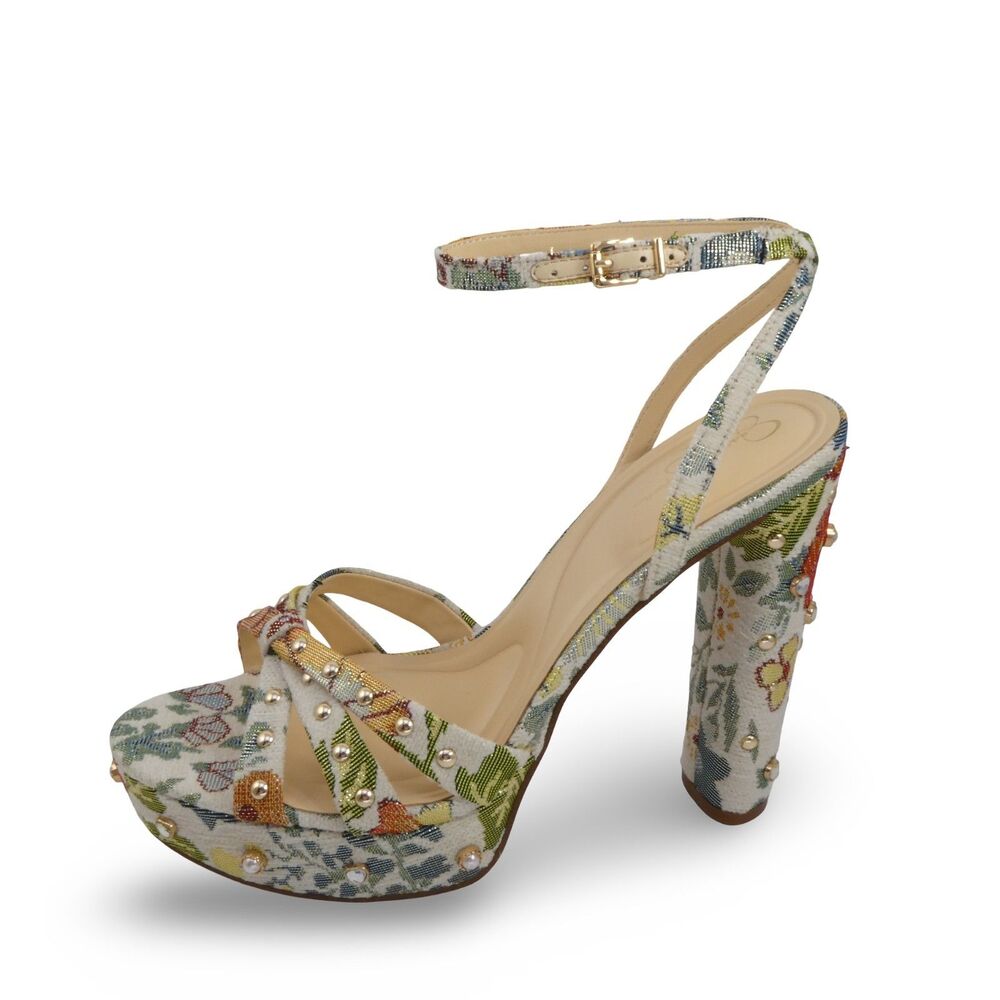 Jessica Simpson Ilaria Women's 10 Platform Floral Tapestry Sandals Studs